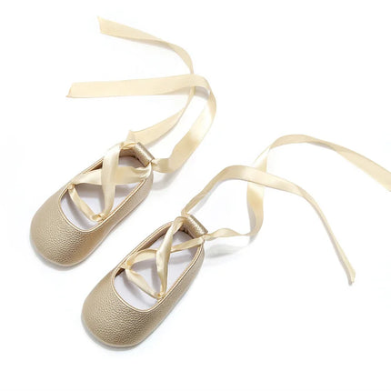 Fashion Newborn Baby Girl Shoes First Walkers Moccasins Cross Ribbon Princess Dance Soft Sole Infant Toddler Shoes Footwear