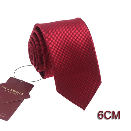 HUISHI 8CM 8 Styles Men's Solid Dark Blue Neck Tie 6cm Waterproof Jacquard Necktie Daily Wear Cravat Wedding Party For Men