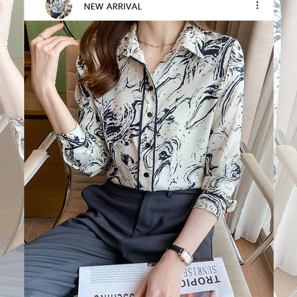 Fashion ladies shirts New elegant Women Blouses Long Sleeve Button-Down Tops blusa mujer