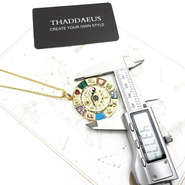 Necklace Amulet Magical Lucky Symbols New Fine Jewelry Europe 925 Sterling Silver Wheel Of Fortune Gift For Women Men