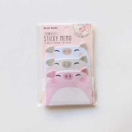 45Sheets/Pack Cartoon Sticky Notes Kawaii Penguin Pig Bear Cat Memo Pads Sticker Student Gifts Stationery School Office Supplies