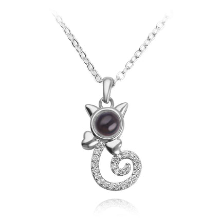 Letter Necklace 100 Languages I Love You Projection Pendant Necklace Women Jewelry Best Friends Collier Femme Bijoux Gifts
