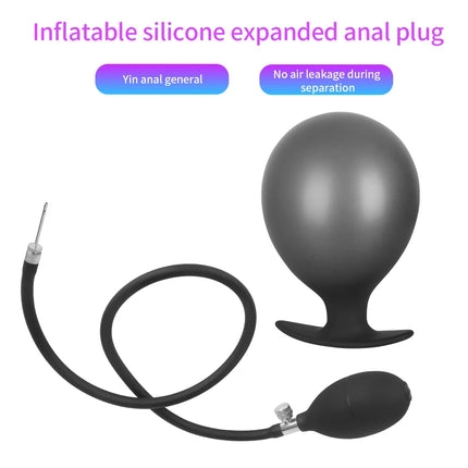 Inflatable Silicone Penis/Ball Gag Oral Dildo Open Mouth Plug Expandable Pump Big Anal Butt Plug Vibrator BDSM Flirt Sex Tools