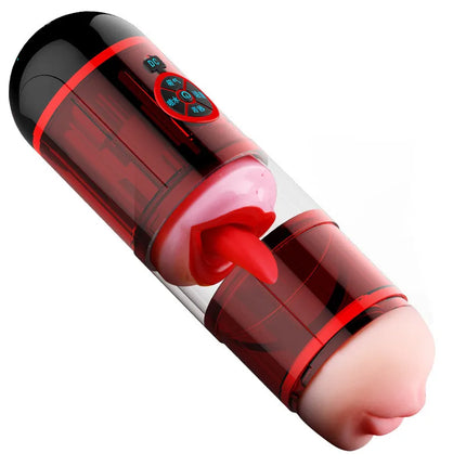 6 languages Voice Blowjob/Vagina Male Masturbator Cup Tongue Automatic Licking Penis Pocket Pussy Deep Throat Oral Sex Man Toys