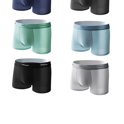 MiiOW 4Pcs Lot Men Boxer Shorts Graphene Antibacterial Ice Silk Underwear Man Boxershorts Seamless Breathable Male Panties L-5XL