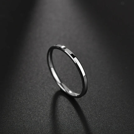 Letdiffery Simple Stainless Steel Couple Jewelry Smooth 1/2/4/6/8mm Women Men Finger Rings For Lovers Dropshipping Wholesale