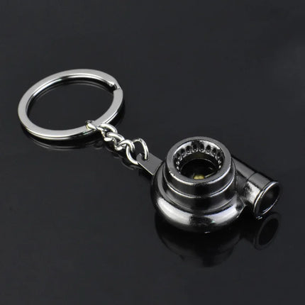 Creative Gear Head Keychain Speed Gearbox Keyring For Car Key Turbo Hub Brake Disc Pendant Shock Absorber Keys Holder Chain Ring