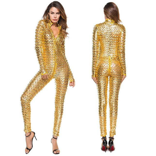 Sexy Lingerie Women Faux Leather Catsuit PVC Latex Bodysuit Zipper Open Crotch Stretch Bodystocking Hot Erotic Costumes Clubwear