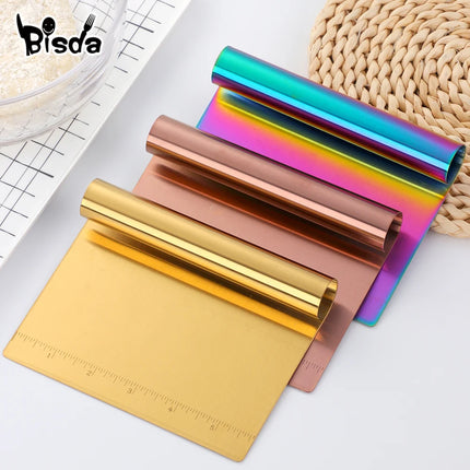 1/2Pcs Bread Scraper Stainless Steel Pizza Dough Scraper Cake Spatulas Tools Bread Baker Kitchen Utensils Pastry Cutter Changfen