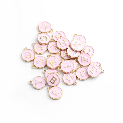 New 12*14mm A-Z Letter Charms Enamel Charms Alphabet Initial Letter Handmade Pendant For Diy Bracelet Jewelry Making Wholesale