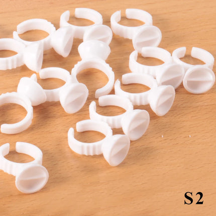 50/100Pcs Disposable Glue Ring Cup For Lashes Fan Tattoo Pigment Holder Eyelash Extension Container Glue Holder Makeup Supplies