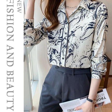 Fashion ladies shirts New elegant Women Blouses Long Sleeve Button-Down Tops blusa mujer