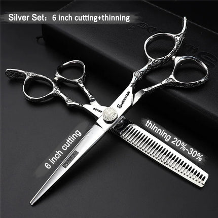 6/7 inch Japan440c Steel Professional Barber Scissors Hair Design Tool Barber Scissors Hairstylist Hairdressing Scissors Salon