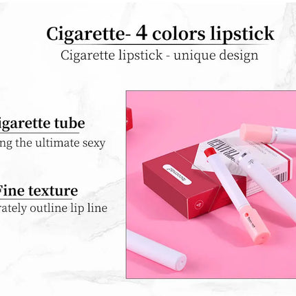 4-Lasting Stick Waterproof Lip Set - Long-Lasting Matte Lipstick with Transparent Finish - Perfect Valentine's Day Gift for Her