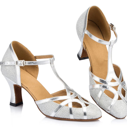 Latin Shoes Salsa Tango Ballroom Party Wedding Women's Heels Champagne Silver Black Girls Dance Sneakers Summer Outdoor Shoes