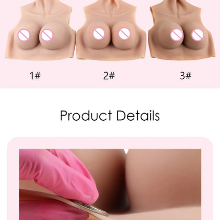 KnowU Upgraded Breast Forms Fake Boobs A-H Cup Silicone Filler Light And Thin For Cosplay Transgender Drag Queen