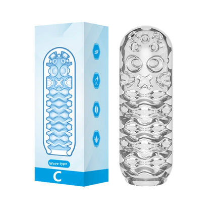 Pleasent Aircraft Cup Male Masturbators Masturbation Device Soft Clear Pocket Pussy Penis Sleeve Training Adult Sex Toys for Men