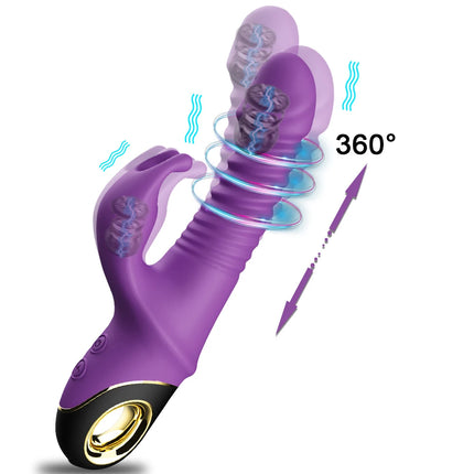 Rabbit Vibrator Automatic Telescopic Rotation G-Spot Clitoris Stimulator Female Masturbation Sex Toys For Women Adults 18