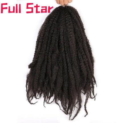 18inch Afro Kinky Curly Marley Braids Synthetic Crochet Braid Yaki Ombre Braiding Hair Extensions Bulk Black Brown Burgundy