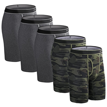 5Pcs Set Long Boxer Men Underwear Male Underpants Panties Sexy Clavin Underware Calzones BoxerShorts Boxer Shorts Homme Trunk