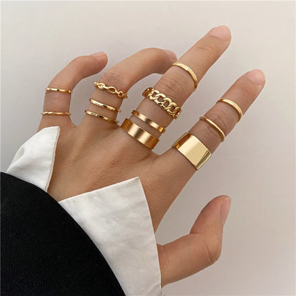 The Tide Cool Ring Set Female Korean Ring Ring Net Red Jewelry Not Fade Color Ring Cold Wind Hip Hop Index Finger Ring