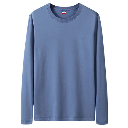 Fast Delivery T-Shirts Men Long Sleeves Tee Tops Male Autumn Plain Cotton T-shirts Plus Size 4XL 5XL Undershirts Man Clothing