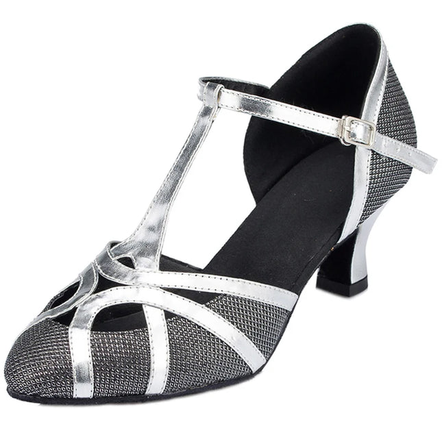 Latin Shoes Salsa Tango Ballroom Party Wedding Women's Heels Champagne Silver Black Girls Dance Sneakers Summer Outdoor Shoes