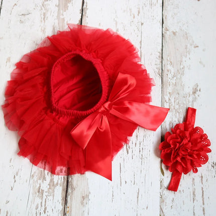 Baby Girls Tulle Tutu Bloomers Infant Newborn Diapers Cover 2pcs Short Skirts+Headband Set Girls Skirts Rainbow Baby Skirt