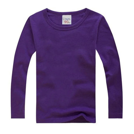 Boys Long Sleeve T-Shirts For Children Spring Autumn Pure Color T-shirt Cotton 1-15T Kids Clothing Baby Girls Tops Tees Clothes
