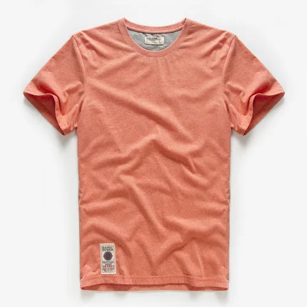 Men's Cotton Solid Color T-Shirt Men Casual O-Neck Basic T-Shirt Male High Quality Classic Tops
