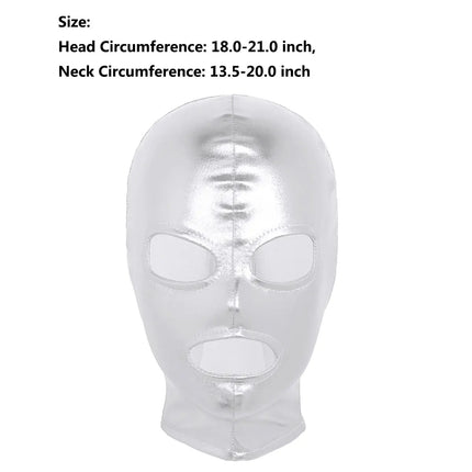 Women Mens Cosplay Face Mask Shiny Bronzing Cloth Open Mouth and Eye Glued Headgear Head Cover Couples Adult Products Sex Toys