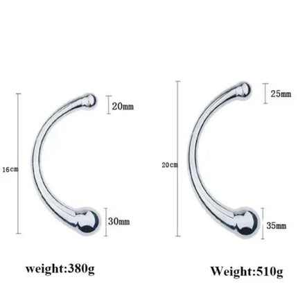Stainless Steel Stick Pure Open Double Ended Plug G-spot Stimulator Massager Wand Sex Dildo Anal Butt Sex Toys For Women Men
