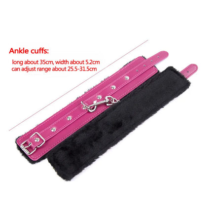 Leather Plush Hand Ankle Cuffs Bdsm Bondage Adult Games Restraints Foot Fetish Sex Toys For Couples Women Erotic slave Handcuffs