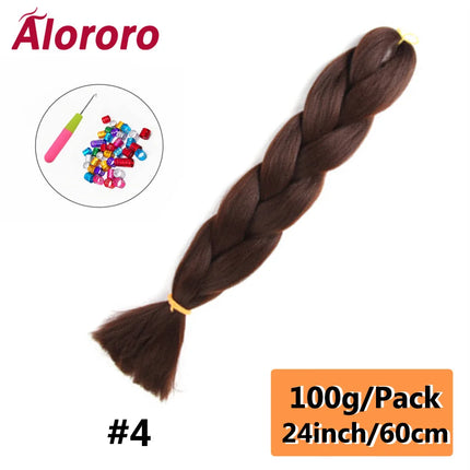 24 Inch Jumbo Braids for Hair Extensions Purple Synthetic Braiding Hair Accessories 100G/Pack Women DIY Hair for Crochet Braid