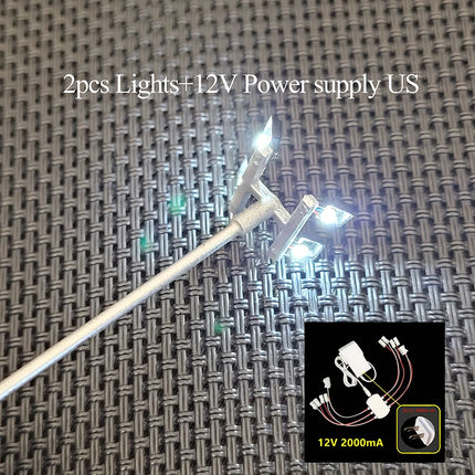 Ho Scale Model Lamp Tower Lighting 12v Model Lights Layout Lamppost Train Playground Stadium Overhead Light Warm/cold White