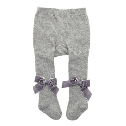 Infant Newborn Baby Girls Pantyhose Solid Bowknot Leggings Four Seasons Long Stockings 5 Colors 0-3Years