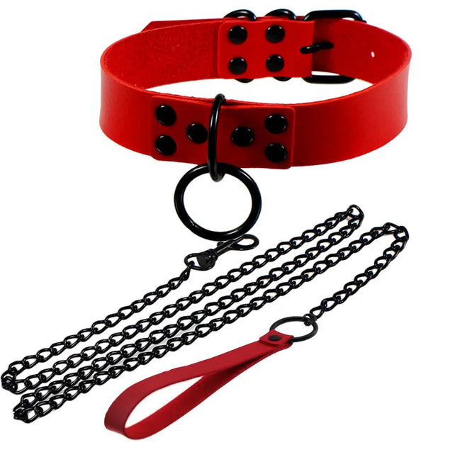 Adjustable Bandage Collar and Leash Sex Toys Slave Necklace PU Leather BDSM Choker for Women Sex Restraints Collar Sexual Gay