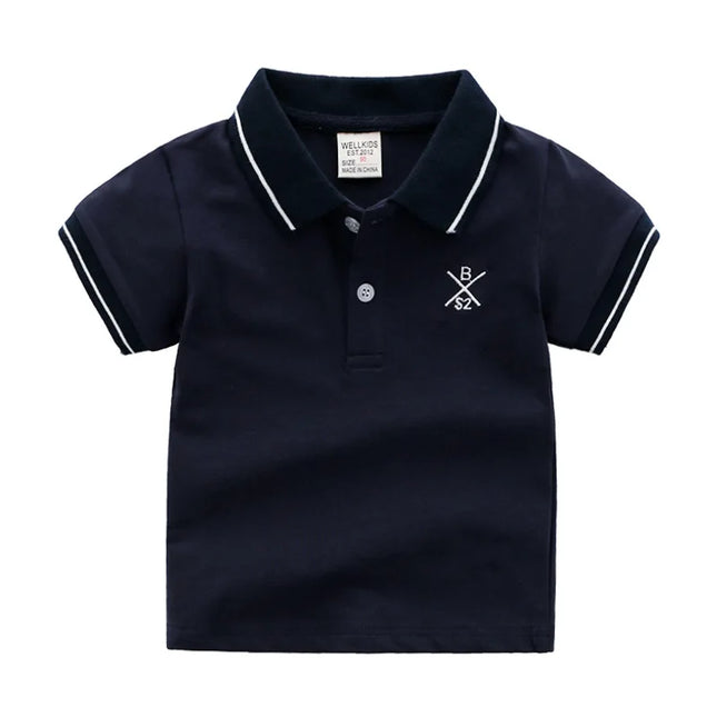 Summer Solid Color Boys Shirts Cotton Kids Polo T-shirts Toddler Tops Tees Quality Children's Clothes