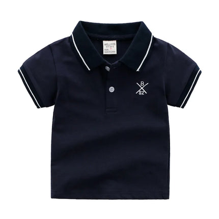 Summer Solid Color Boys Shirts Cotton Kids Polo T-shirts Toddler Tops Tees Quality Children's Clothes