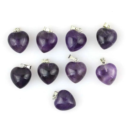 KFT Natural Rose Crystal Quartz Stone Heart Love Pendant Healing Amethyst Aquamarine Chakra Reiki Necklace Mother's Day Gifts