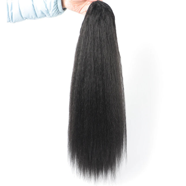 22INCH Synthetic Yaki Hair Extension Ponytail Fake Drawstring Ponytail Hairpiece Synthetic Afro Plaited Ponytail Tresse Longue