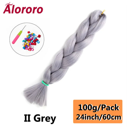 24 Inch Jumbo Braids for Hair Extensions Purple Synthetic Braiding Hair Accessories 100G/Pack Women DIY Hair for Crochet Braid