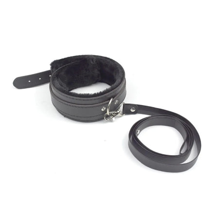 BDSM Sex Toys PU Leather Plush Neck Collar with Chain Leash for Woman Restraint Fetish Dog Slave Erotic kit Flirting Couples