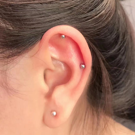 1PC 316L Surgical Steel Ear Stud Disposable Sterile Piercing Stud with Safe Ball Buckle Set Piercing Gun Body Piercing Jewelry