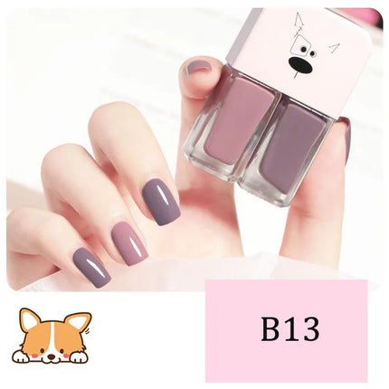 New 2 In 1 Candy Color Nail Polish Manicure Water-based Bright Scrub No Bake No Peeling Quick Dry Waterproof Lasting Nail Polish