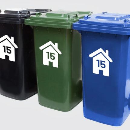 4Pcs Personalized Wheelie Bin  Rubbish Trash Can Container  House Number Stickers Decal Vinyl Garage Home Decor