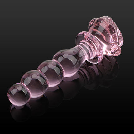 Sexy Rose Anal Beads Glass Butt Plug for Women Vaginal Dilator Dildos Female Masturbator Erotic Products Sex Toys Adults Men 18