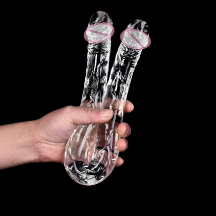 Double Head Dildo Long Jelly Realistic Dildo Double Ended Dildo Flexible Big Penis for Women Masturbator Sex Toys for Lesbian