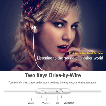New S320 Stereo Bass Headset in-ear 3.5mm Wired Headset With Microphone is Suitable for Xiaomi Samsung Huawei Mobile Phones