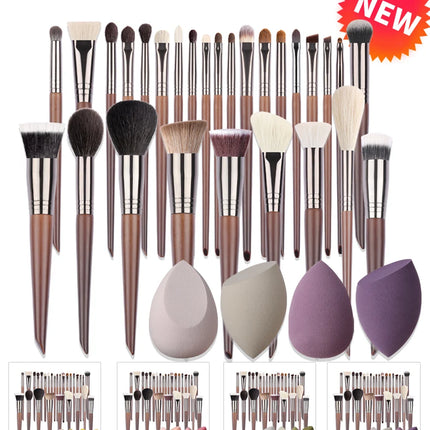 OVW Natural Goat Hair Makeup Brushes Set Professional Kit brocha maquillaje pedzle do makijazu blending smudging brush shader